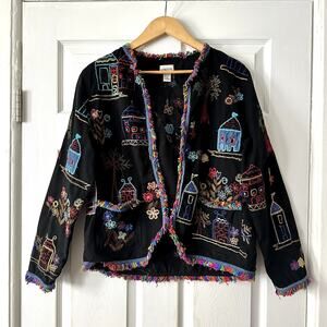 Talbots 90s Floral Embroidered Jacket Sz S